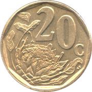 20 Cents Suid-Afrika reverse image