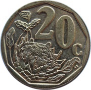 20 Cents uMzantsi Afrika, South Africa, 2006-2019 reverse image