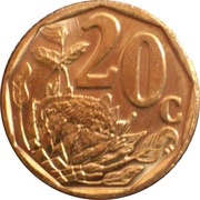 20 Cents Ningizimu Afrika, South Africa, 2010-2013 reverse image