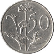 50 Cents Jacobus J. Fouché, South Africa, 1976 reverse image