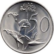 50 Cents Balthazar J. Vorster, South Africa, 1982 reverse image