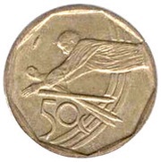 50 Cents Cricket - Aforika Borwa, South Africa, 2002 reverse image