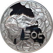 50 Cents Elephant - Strength of Africa, South Africa, 2002 reverse image