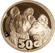 50 Cents Africa Wild Dog, South Africa, 2005 reverse image