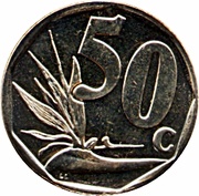50 Cents Aforika Borwa - South Africa, South Africa, 2014 reverse image