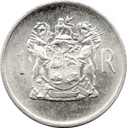 1 Rand Dr. T.E. Dönges; English Legend - SOUTH AFRICA, South Africa, 1969 reverse image