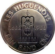 1 Rand Huguenots, South Africa, 1988 reverse image
