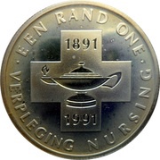 1 Rand Nursing Centennial, South Africa, 1991 reverse image