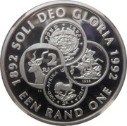1 Rand Coinage Centennial, South Africa, 1992 reverse image
