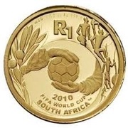 1 Rand - ⅒ Ounce FIFA World Cup, 2010 reverse image