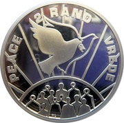 2 Rand Peace, South Africa, 1993 reverse image