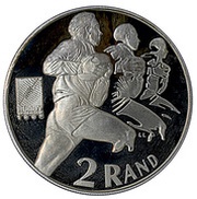 2 Rand Rugby World Cup, South Africa, 1995 reverse image