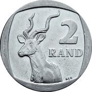 2 Rand South Africa - Afrika-Dzonga, South Africa, 2007-2019 reverse image