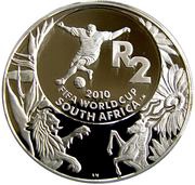 2 Rand World Cup Soccer, South Africa, 2008 reverse image