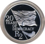 2 Rand 20 Years of Democracy, South Africa, 2014 reverse image