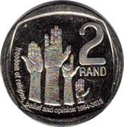 2 Rand Freedom of Religion, Belief and Opinion, South Africa, 2020 reverse image