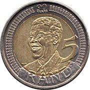 5 Rand Nelson Mandela 90th Birthday reverse image