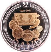 5 Rand South African Reserve Bank Anniversary, South Africa, 2011 reverse image