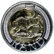 5 Rand iSewula Afrika - iNingizimu Afrika, South Africa, 2013 reverse image