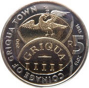 5 Rand Griqua Town Coinage Bicentennial, South Africa, 2015 reverse image
