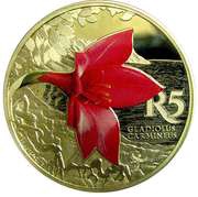 5 Rand Cliff Gladiolus - Colourized, South Africa, 2016 reverse image