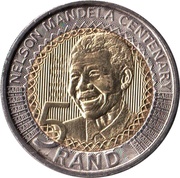 5 Rand Nelson Mandela Centenary reverse image