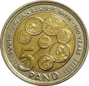 5 Rand South African Reserve Bank reverse image