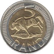 5 Rand uMzantsi Afrika - Suid Afrika, South Africa, 2021 reverse image