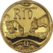 10 Rand - ⅒ Ounce Natura - Lion, South Africa, 2003 reverse image