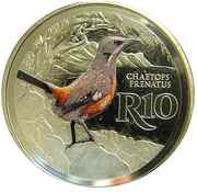 10 Rand Cape Rockjumper - colourized, South Africa, 2016 reverse image