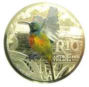 10 Rand Orange-breasted Sunbird - colourized, South Africa, 2016 reverse image