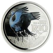 10 Rand Blue Crane - colourized, South Africa, 2017 reverse image