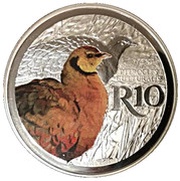 10 Rand Yellow-Throated Sandgrouse - colourized, South Africa, 2018 reverse image