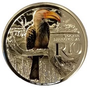 10 Rand Yellow-billed Hornbill - Colourized, South Africa, 2019 reverse image