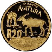 20 Rand - ¼ Ounce Natura - Eland, South Africa, 2007 reverse image