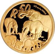 50 Rand - ½ Ounce Natura - Elephant, South Africa, 2008 reverse image