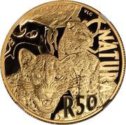 50 Rand - ½ Ounce Natura - Leopard, South Africa, 2014 reverse image