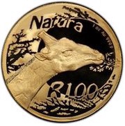 100 Rand - 1 Ounce Natura - Giraffe, South Africa, 2006 reverse image