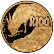 100 Rand - 1 Ounce Natura - Eland, South Africa, 2007 reverse image