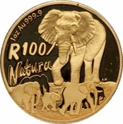 100 Rand - 1 Ounce Natura - Elephant reverse image