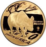 100 Rand - 1 Ounce Natura - Black Rhino obverse image