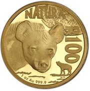 100 Rand - 1 Ounce Natura - Hyena, South Africa, 2016 reverse image