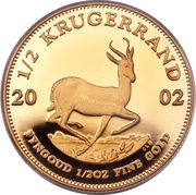 ½ Ounce Krugerrand, South Africa, 1980-2023 reverse image