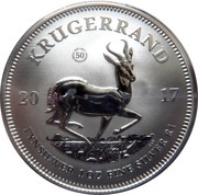 1 oz Silver Krugerrand - 1 Rand Gold Krugerrand Anniversary reverse image