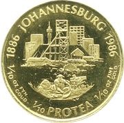 ⅒ Ounce Johannesburg Centenary reverse image