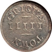 5 'Pence' Griqua Town reverse image