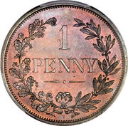 1 Penny Orange Free State, South Africa, 1888 reverse image