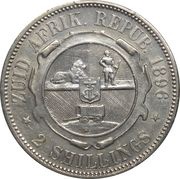 2 Shillings Zuid Afrikaansche Republiek, South Africa, 1892-1897 reverse image