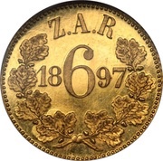 6 Pence Zuid Afrikaansche Republiek; Gold Pattern reverse image