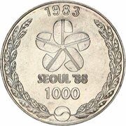 1000 Won Korean Drummer obverse image